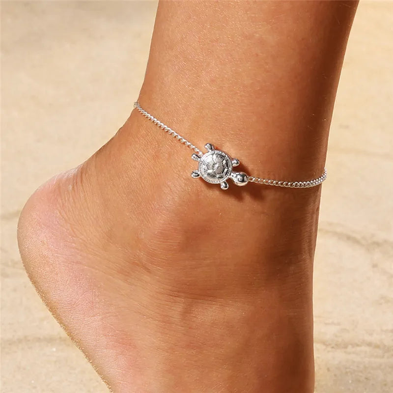 Modyle New Fashion Simple Heart Female Anklets Foot Jewelry Leg New Anklets On Foot Ankle Bracelets For Women Leg Chain Gifts