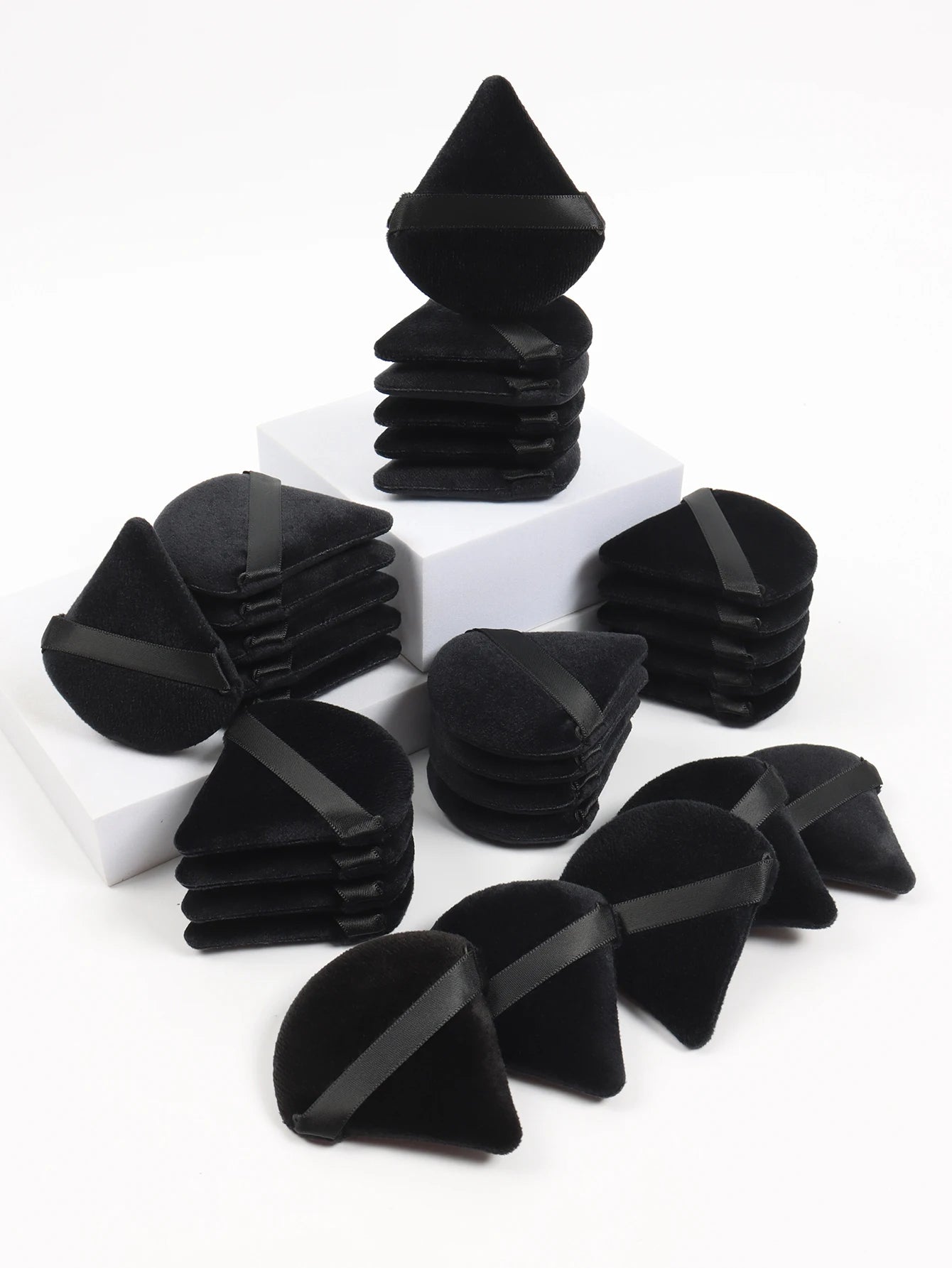 Black Triangle Powder Puff Facial Makeup Sponge Soft Velvet Cosmetics Puff Mixer Beauty Foundation Make-Up Sponge Makeup Access