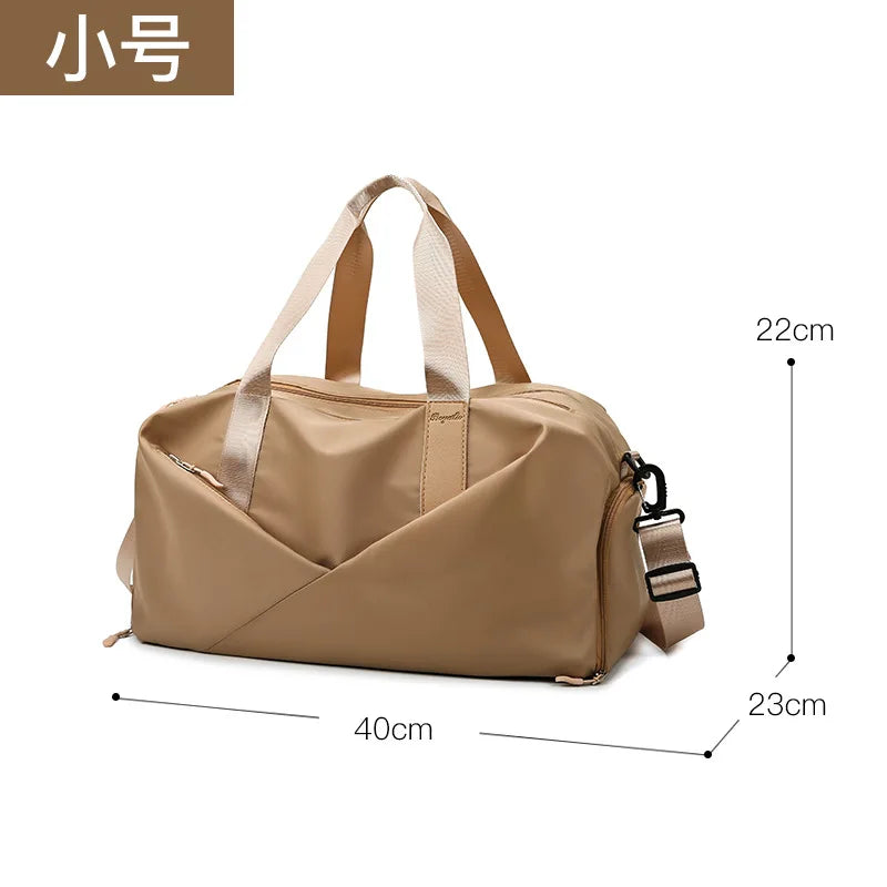 Large Capacity Fitness Bag Women's Handheld Oxford Cloth Yoga Sports Bag Fashionable Luggage Bag Wet And Dry Separation Can P...
