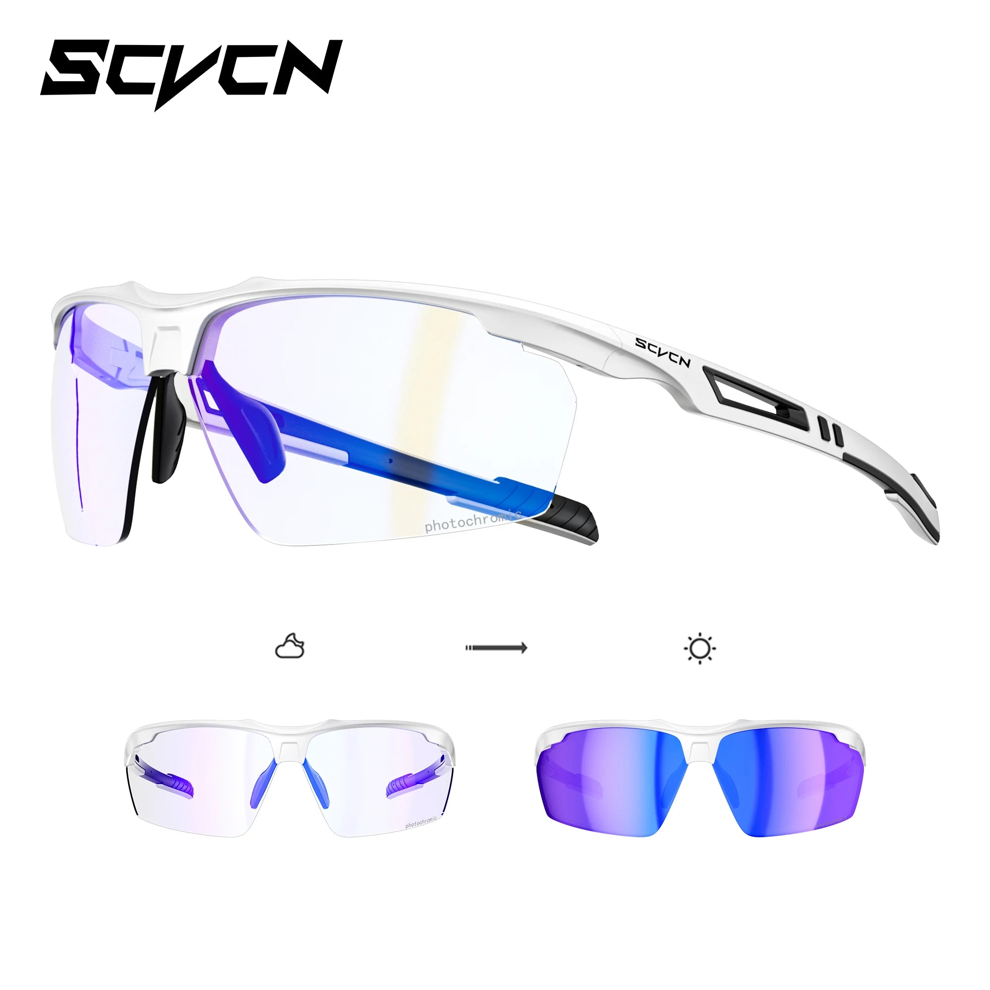 Scvcn Photochromic Sunglasses Cycling Glasses Bike Running Man Sun Bicycle Sports MTB Road Eyewear for Women Cycle Goggles 2023
