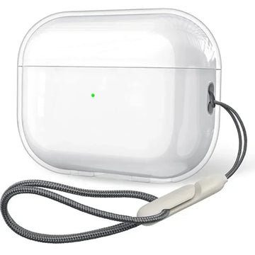 For Airpods 1 2 3 4 Pro Pro 2 Crystal clear Simple And Transparent TPU Earphone Case with Lanyard Strap Accessories Cover
