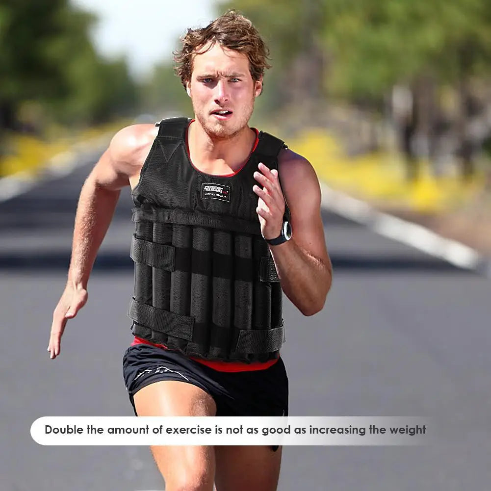 20/50kg Loading Weighted Vest Adjustable Exercise Training Fitness Jacket Gym Workout Boxing Vest Running(without fillers)