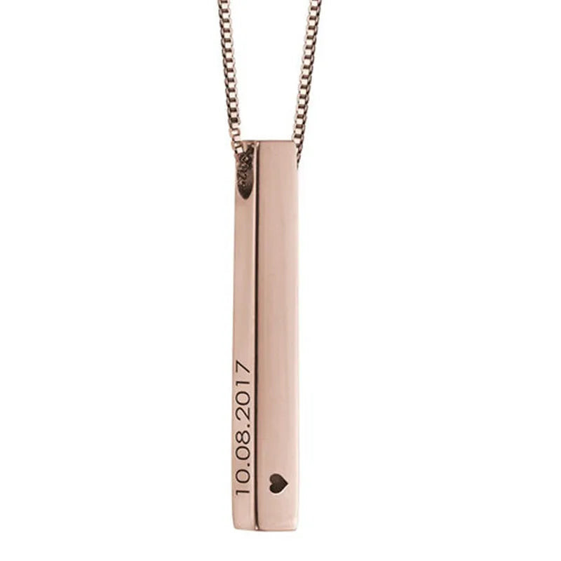 Custom Stainless Steel Personalized Engraved Bar Necklace For Women Gift  Name Pendant Jewelry Set