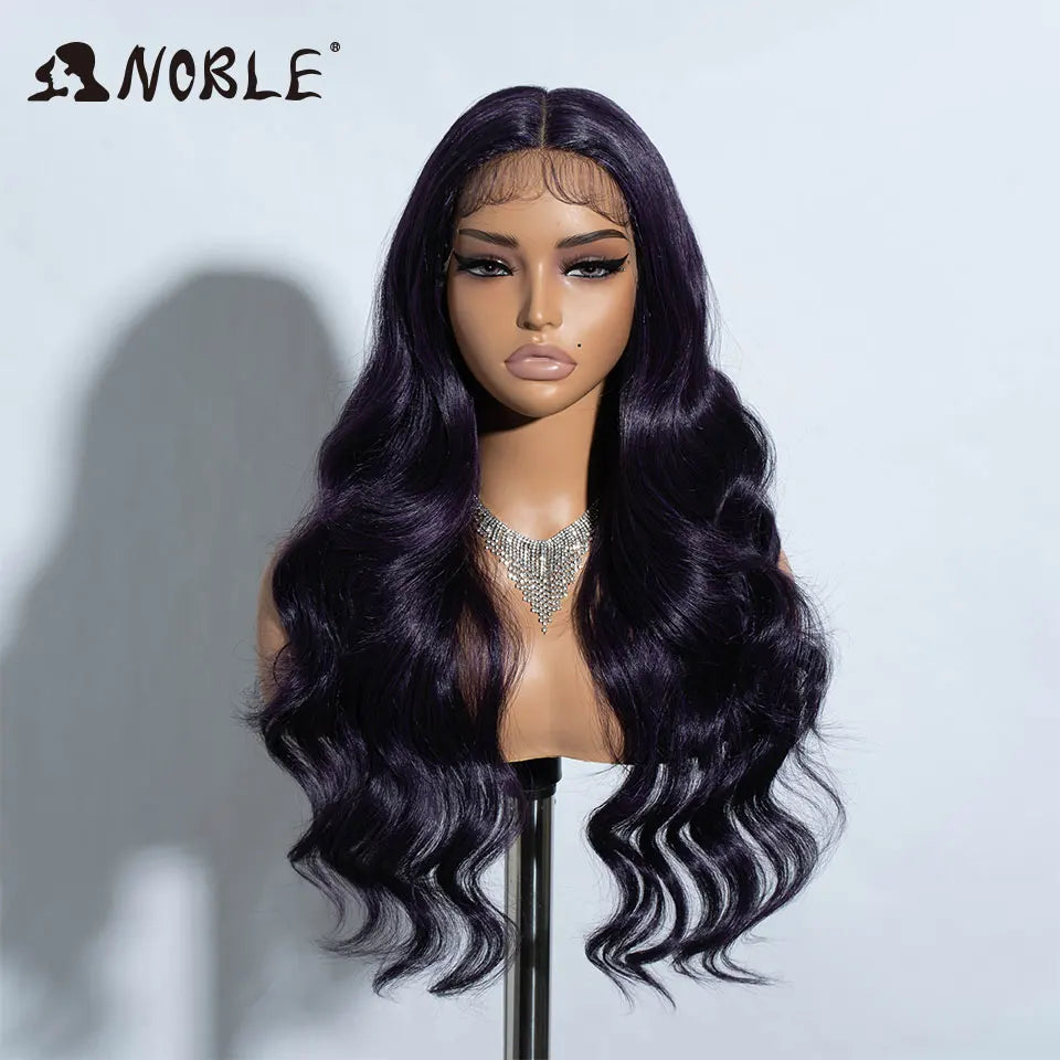 Noble Synthetic Lace Front Wig  28 Inch Highlight Honey Brown Body Wave Wig Cosplay Wigs For Women Lace Wig Lace Wig Synthetic