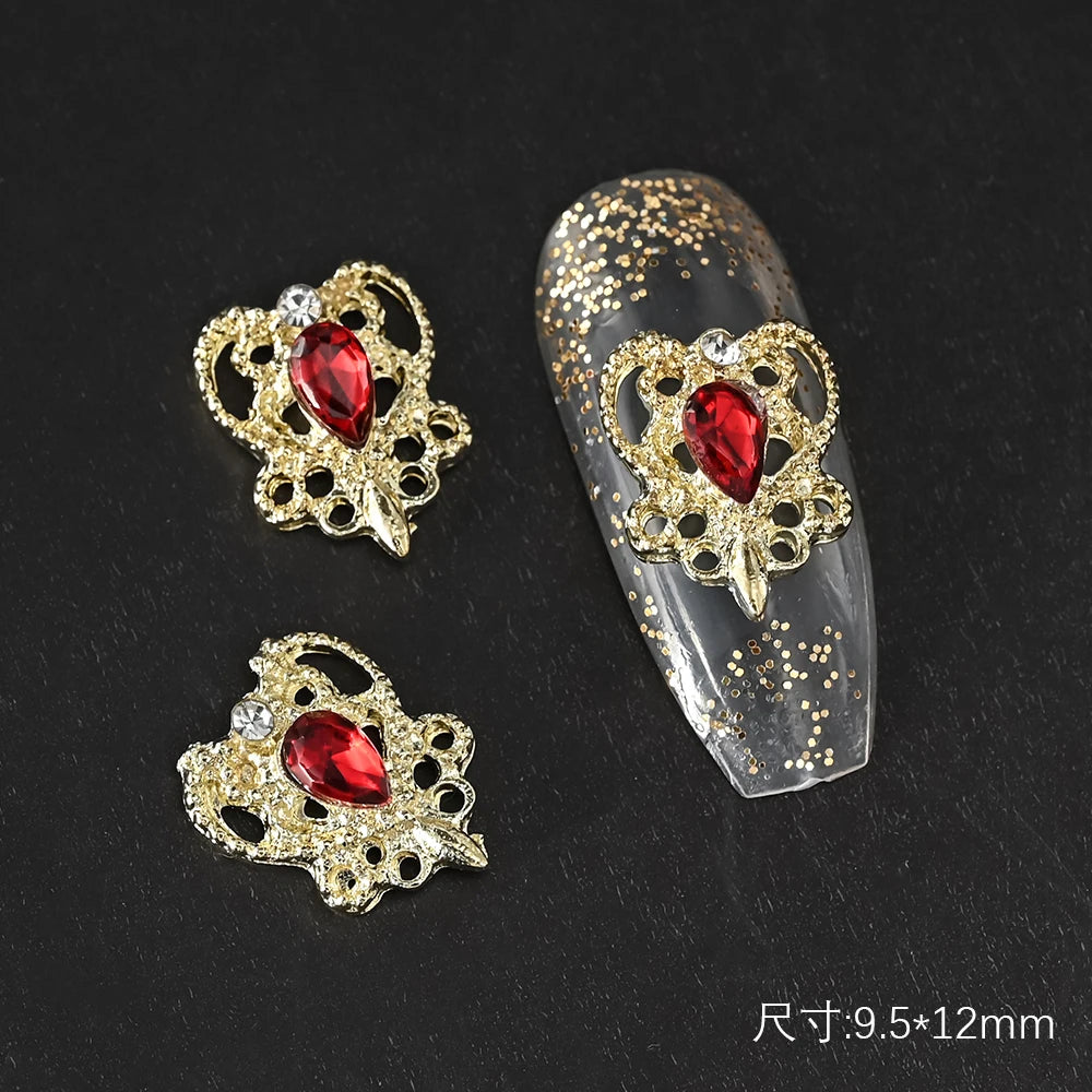 5/10pc Luxury Crystal Pink Heart Nail Art Charm 3D Love Shape Nail Rhinestones Diamond Shine Valentine's Day Manicure Decoration