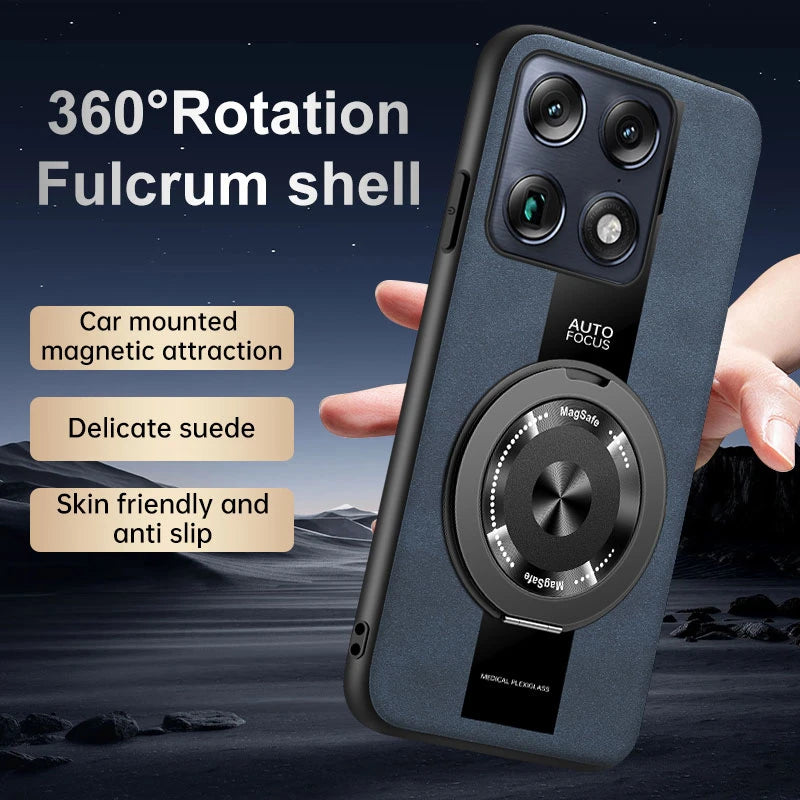 Case For Motorola Signature Moto Edge 70 Ultra X70 Air Pro Magnetic Holder Luxury Leather Phone Cover Ring Shell Silicone Bumper