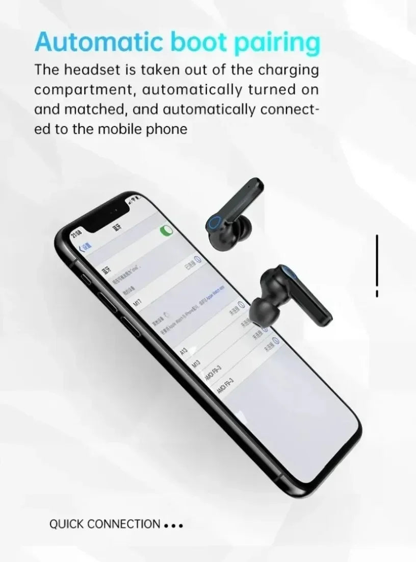 New M19 TWS Bluetooth Headphones 9D High Fidelity Wireless Headphones Touch IPX7 Waterproof Digital Display Headphones