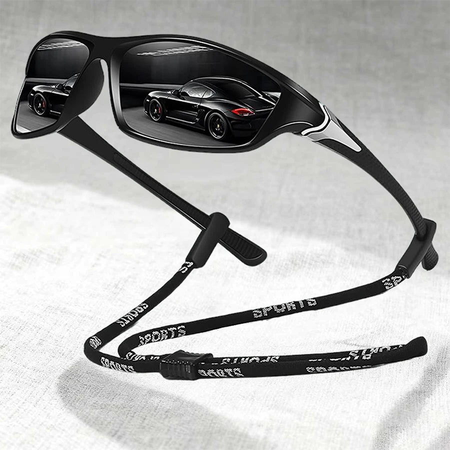 With Chain Vintage Metal Decoration Fishing Cycling Sports Eyewear Men Women Running Mountaineering Fashion Sport Sun Glasses