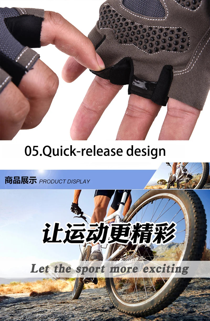 Fingerless Gym Gloves for Men Women Breathable Anti Slip Fitness Training Gloves for Bodybuilding Cycling Sports