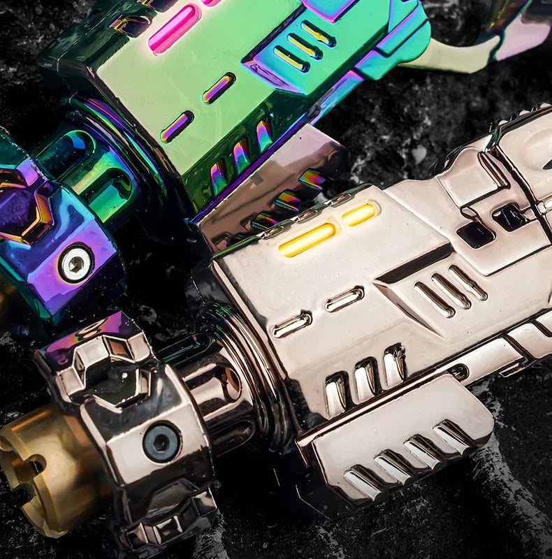 Alloy Launcher Shell-Ejecting Toy Gun Set Portable Stress Relief Sensory Fidget Toy Finger Spinning Top Desk Gadget Boys Gift