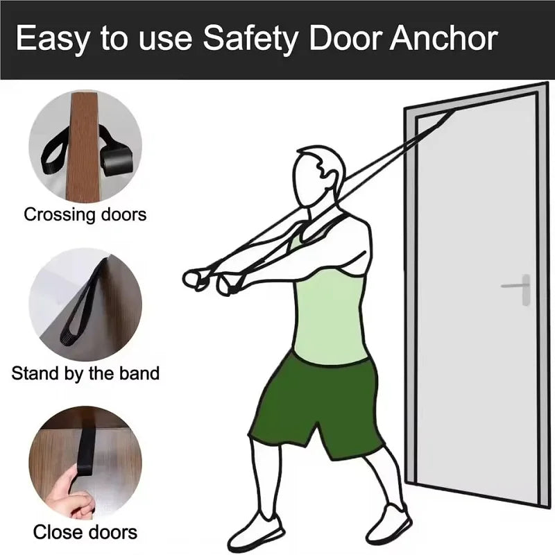 1 Piece Door Anchor Holder Elastic Heavy Duty Durable Universal Fit for Resistance Bands Tube Doorway Home Gym Fitness Workout