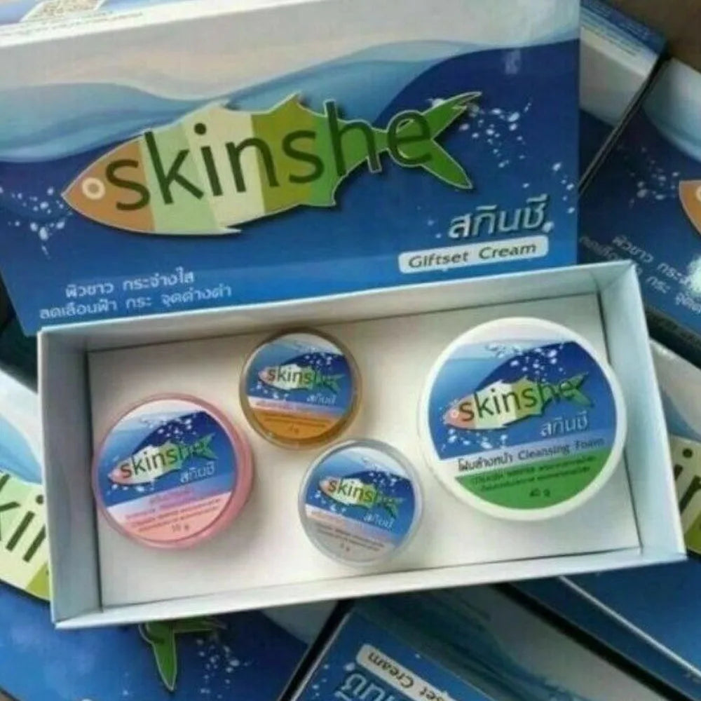 Reduce Wrinkles Freckles Dark Spots Brighten White Moisturizer Skin Smooth And Clear For Men Women, SKINSHE Whiten Gift Set