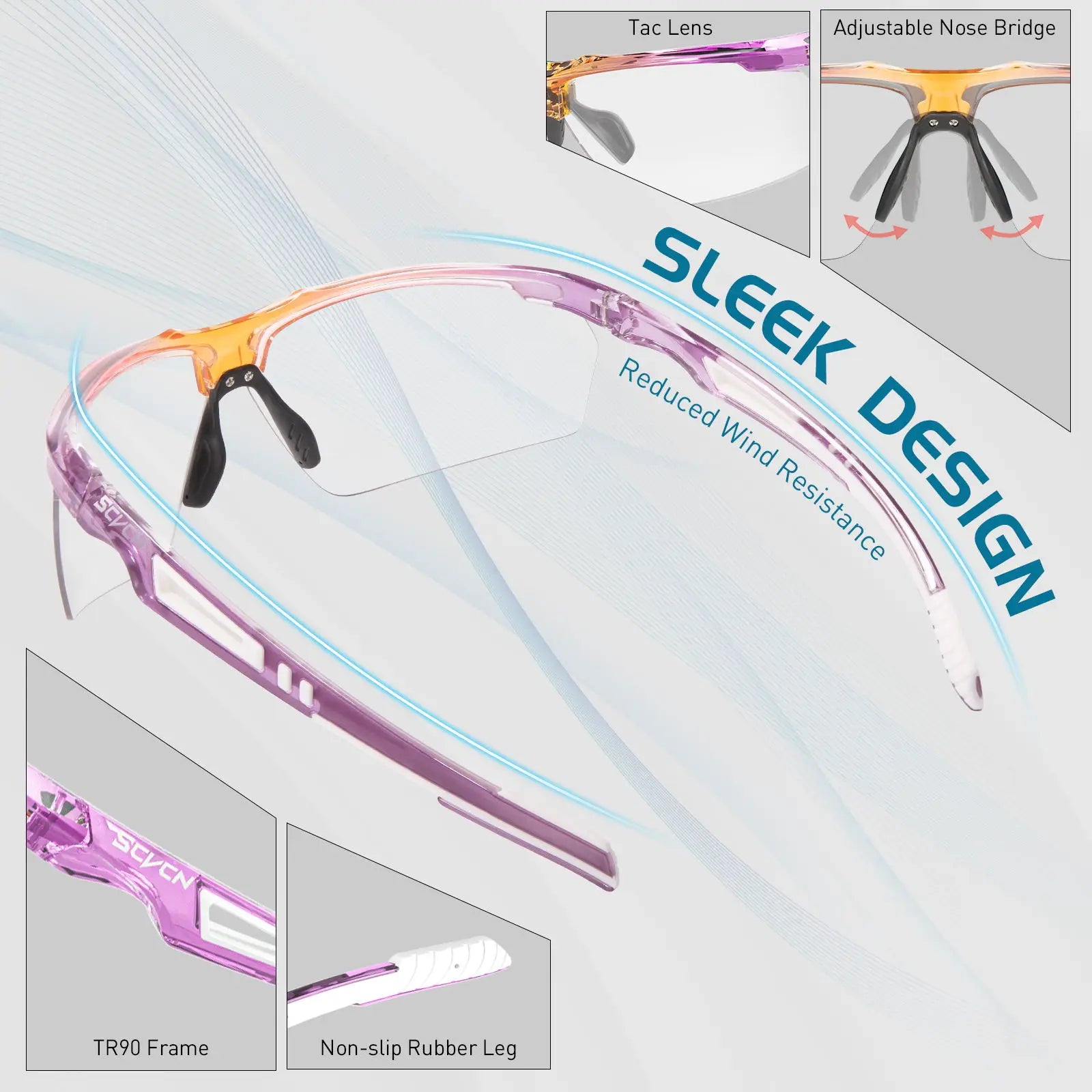 Scvcn Photochromic Sunglasses Cycling Glasses Bike Running Man Sun Bicycle Sports MTB Road Eyewear for Women Cycle Goggles 2023