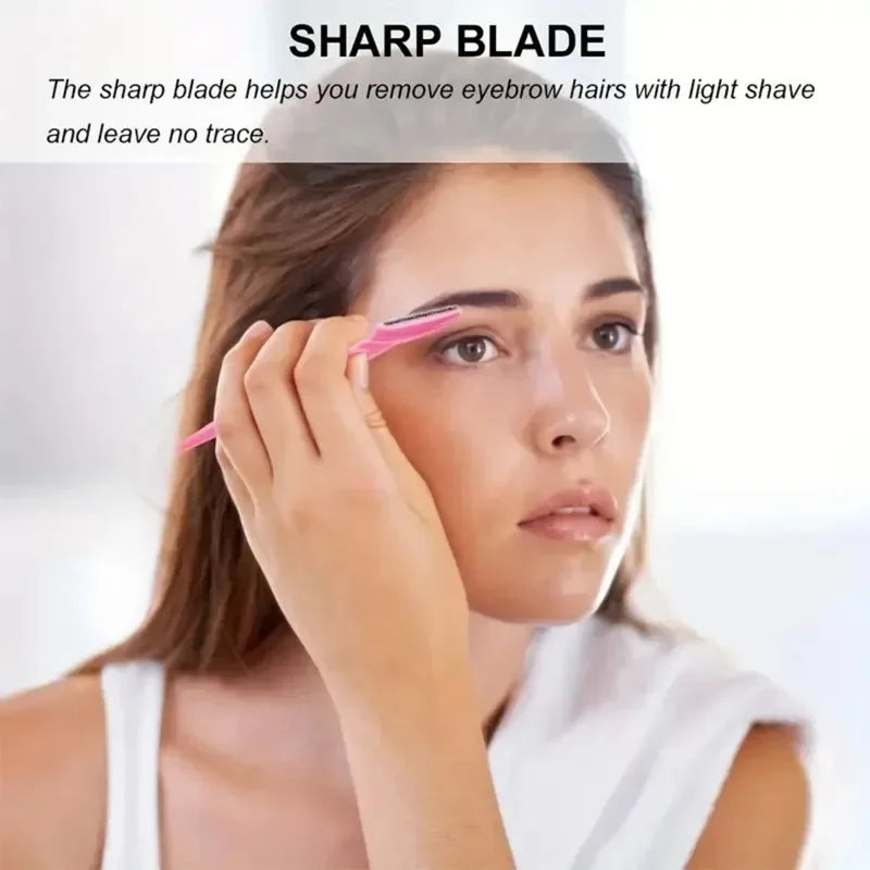 10-Piece Mixed Stainless Steel Matte Eyebrow Razors: Candy-Colored, Safety-Type with Straight Handle