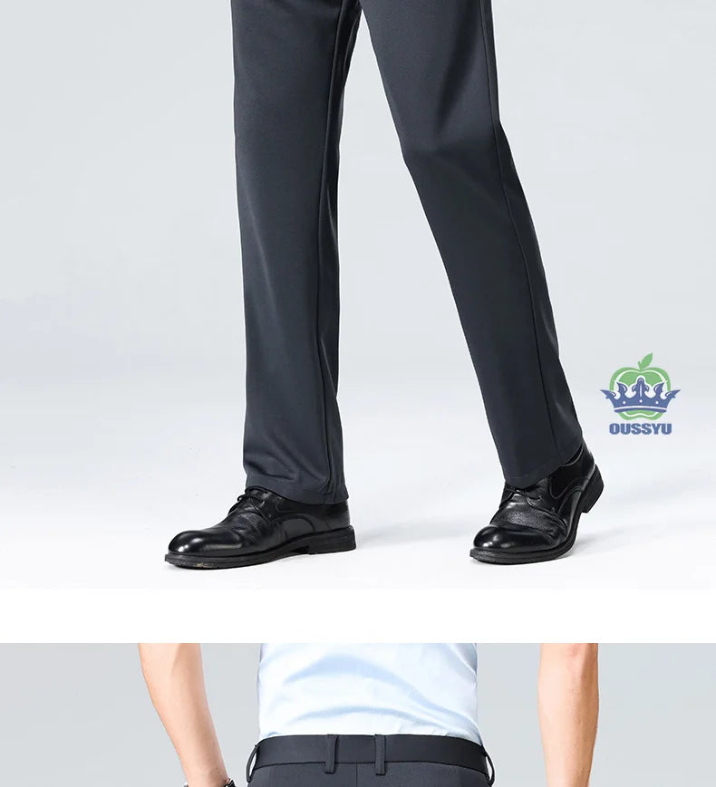 Brand Clothing Summer Thin Men's Stretch Suit Pants Business Slim Straight Work Office Black Formal Trousers Men Plus Size 40