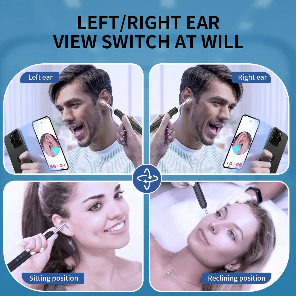 Wireless Ear Wax Cleaner with Camera Safe Earwax Removal Endoscope with Camera Luminous Otoscope Ear Cleaning Tools Ear Care