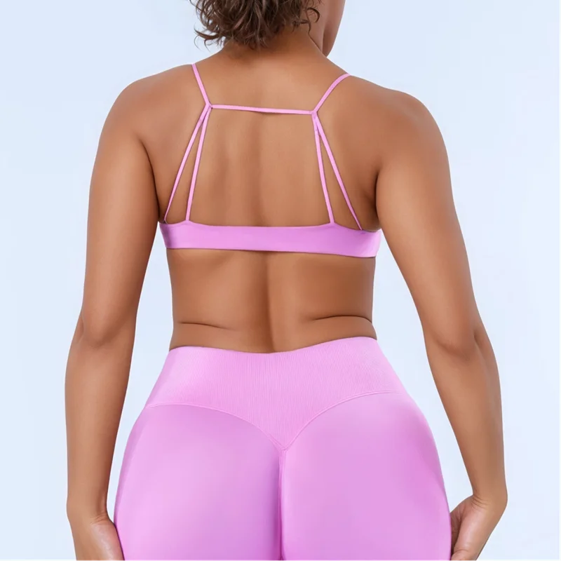 HISTELLO Vision Twist Front Backless Sports Bra Women High Support Breathable Soft Gym Workout Running Jogging Fitness Bra
