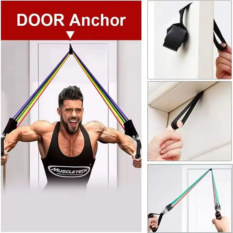 1 Piece Door Anchor Holder Elastic Heavy Duty Durable Universal Fit for Resistance Bands Tube Doorway Home Gym Fitness Workout