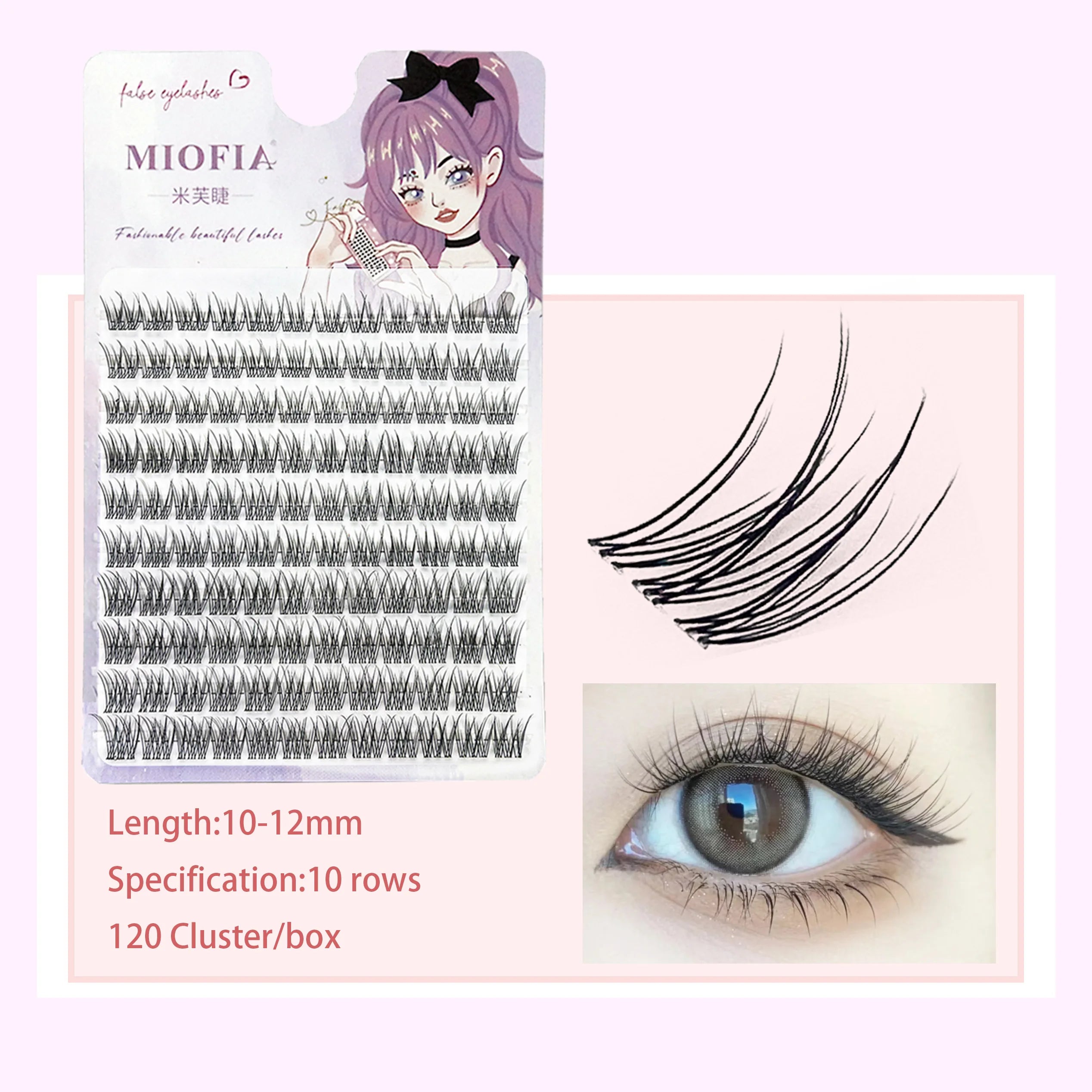 MIOFIA Manga False Eyelashes Korean Style Individual Lashes Cluster Soft and Light Anime Eyelashes DIY Eyelash Extension Makeup