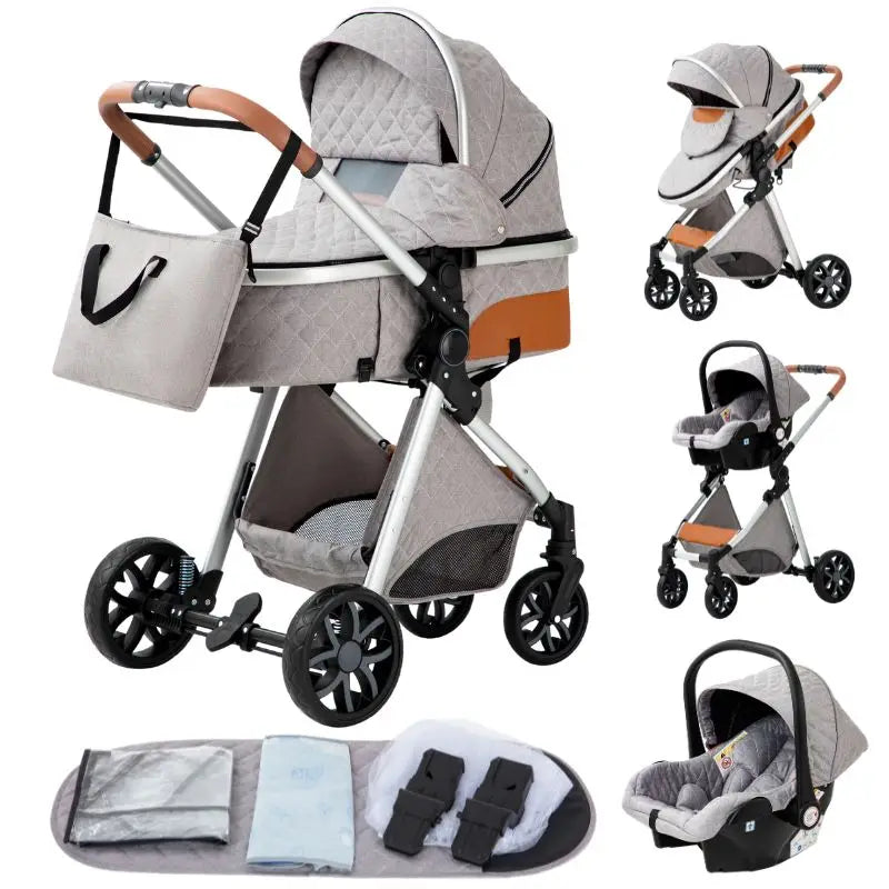 3-in-1 baby stroller travel system lightweight pram for newborns compact foldable Winter baby stroller baby buggy all-terrain