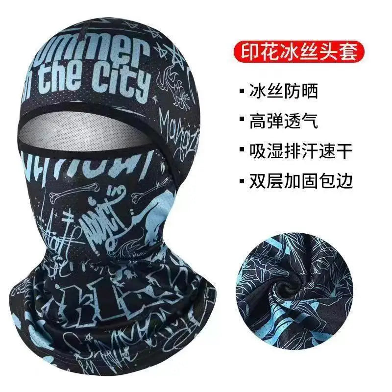 Summer Cool Ice Silk Balaclava - Full Face Cover with UV Protection for Cycling, Motorcycle & Outdoor Sports