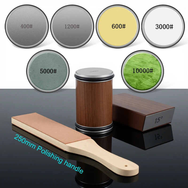 Rolling Knife Sharpener Magnetic Knife Holder Diamond Sharpening Stone with15and20 Degrees Angle Roller Kitchen Accessory set