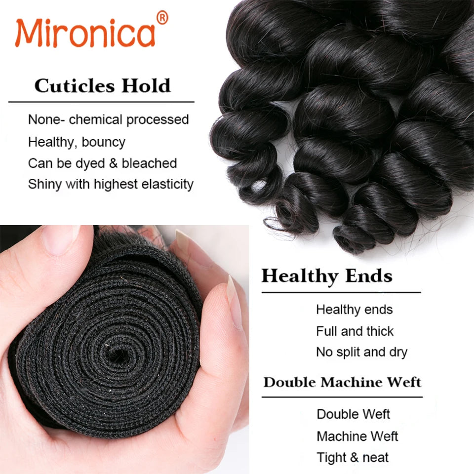 Loose Wave Bundles 100% Human Hair Raw Double Weft Weave Virgin Hair Extensions Natural Color 1B 1 2 3 4 Loose Deep Wave Bundles