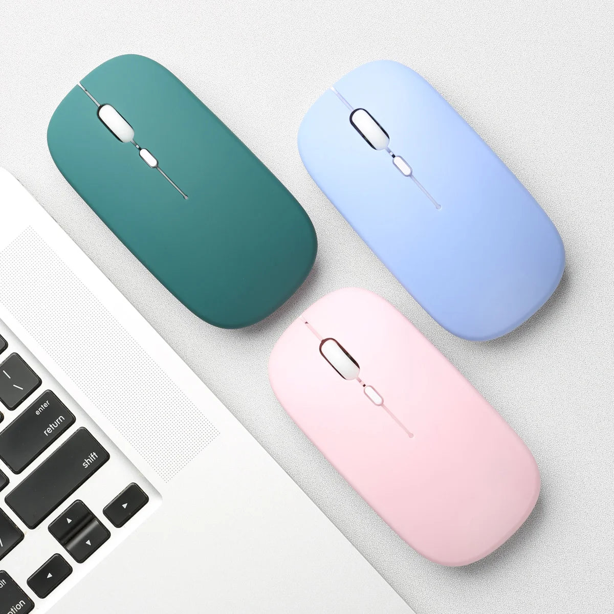 Bluetooth 5.0 Wireless Mouse Ultra Slim Portable Silent Ergonomic for Laptop Tablet PC MacBook Phone Adjustable DPI Ergonomic