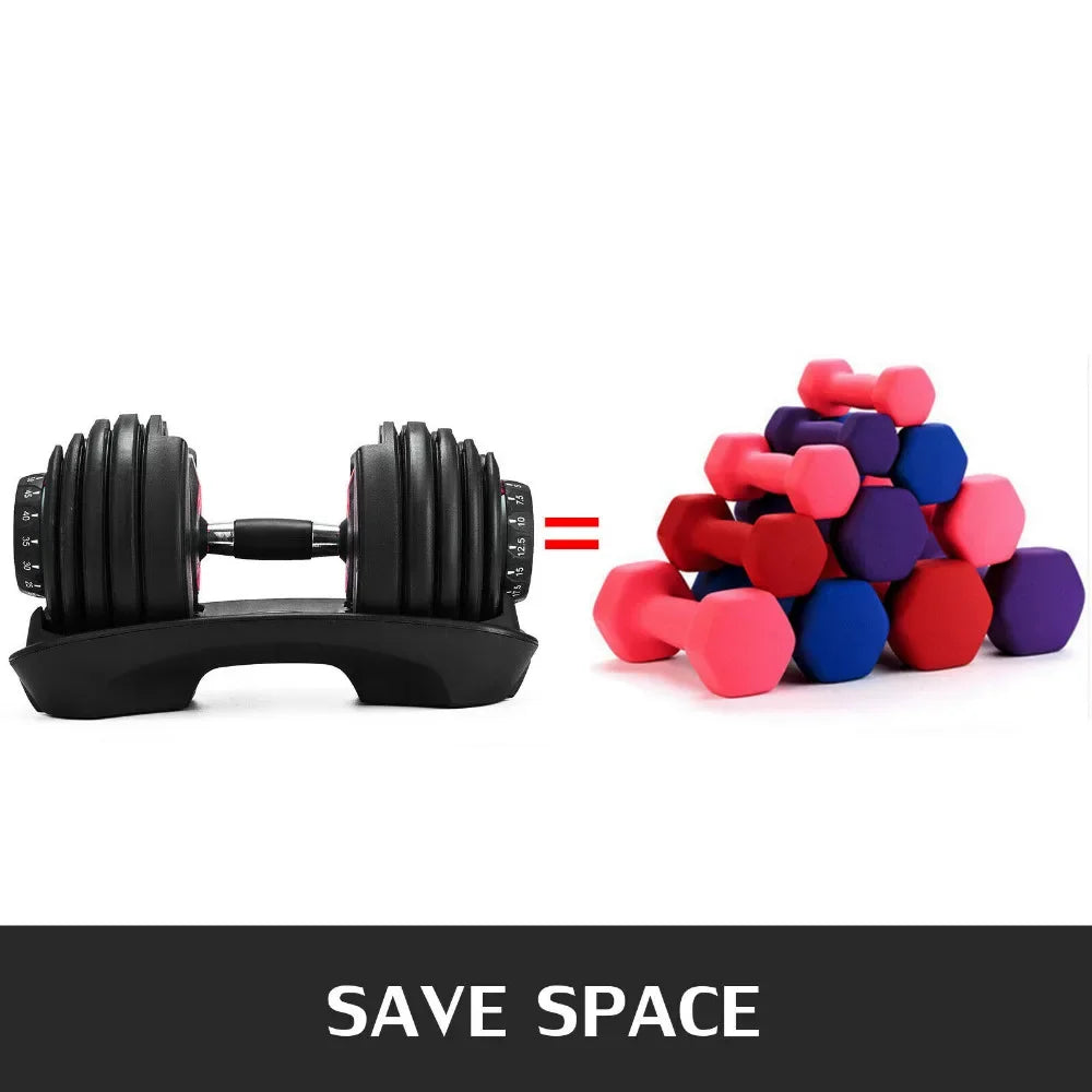 SIHAO 24KG Adjustable Dumbbells Set Home Workout Fitness Equipment  Anti-Slip Handle Full Body Training Arm Muscle Building