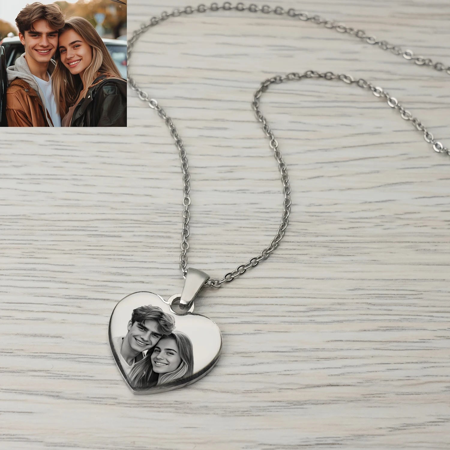 Picture Necklace Personalized for Women,Custom Photo Love Heart Projection Pendant,Customized Valentine's Day gift,gifts for mom