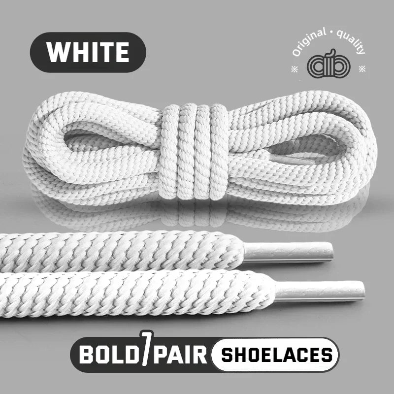1 Pair 10mm Thick Round Shoelaces for Sneakers Running Sports Shoe Laces 100/120/140/160CM Shoelaces for Shoes Accessories