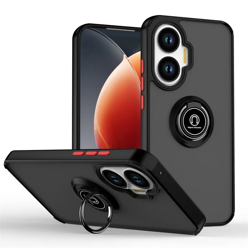 Funda For Xiaomi Poco F7 5G Case Shockproof Matte Hard PC Armor Case For Pocof7 Poko Little F7 F 7 7F Magnetic Holder Ring Cover