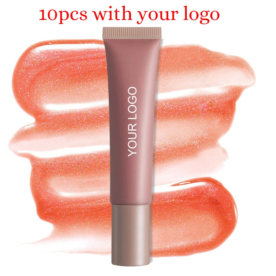 Private Label Lipgloss Custom Logo Hose Tube Shiny Pigment Lip Gloss Durable Glaze Cosmetic Lips Oil Cosmetics lips Makeup