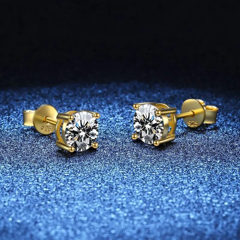 Promotion Moissanite Earrings for Women Pass Diamond Test Pen 100%  With Certificate Ear Studs 925 Sterling Silver Fine Jewelry