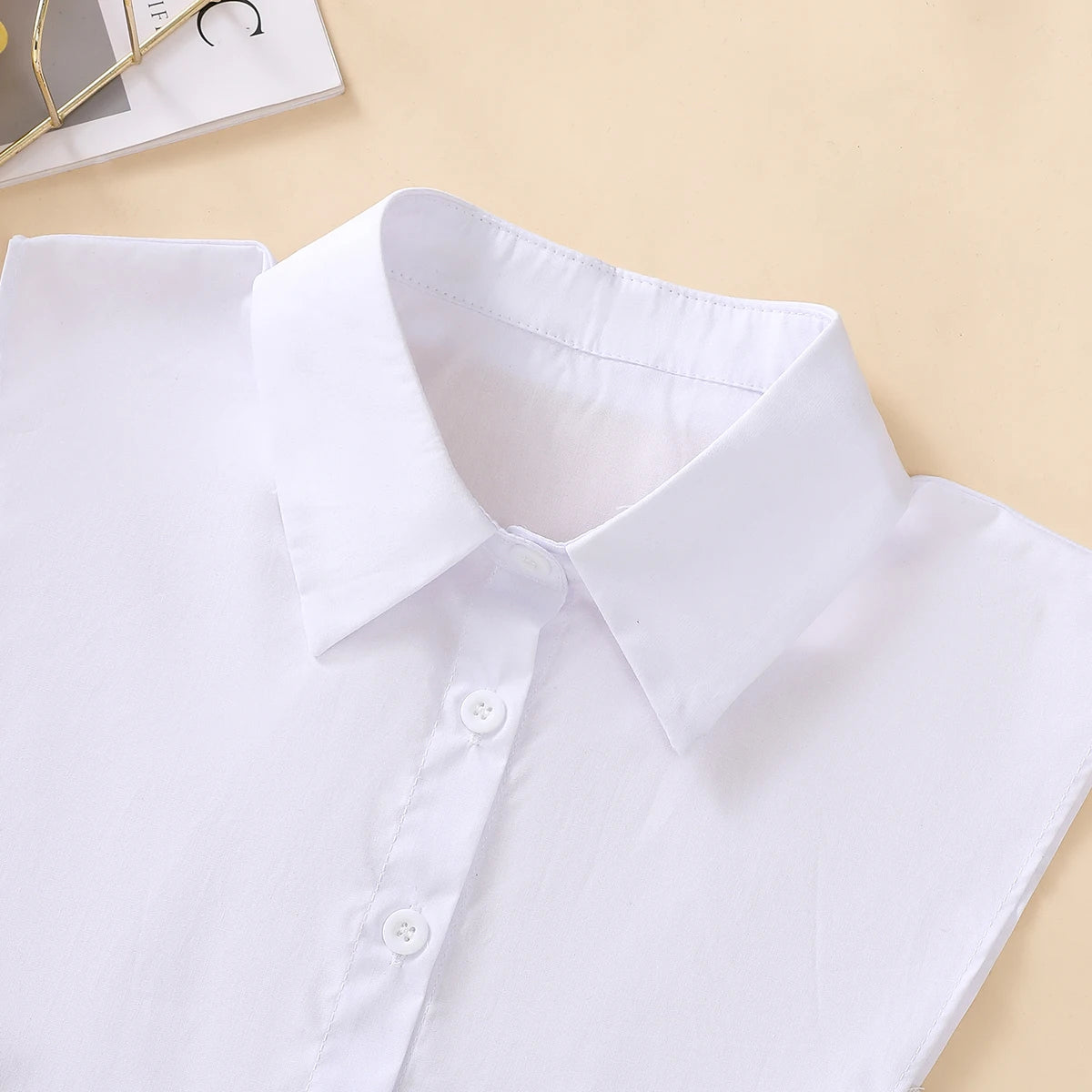 Women's Fashion Cotton Fake Collar, Simple Half Shirt Style Fake Collar, Versatile and Convenient Detachable Collar