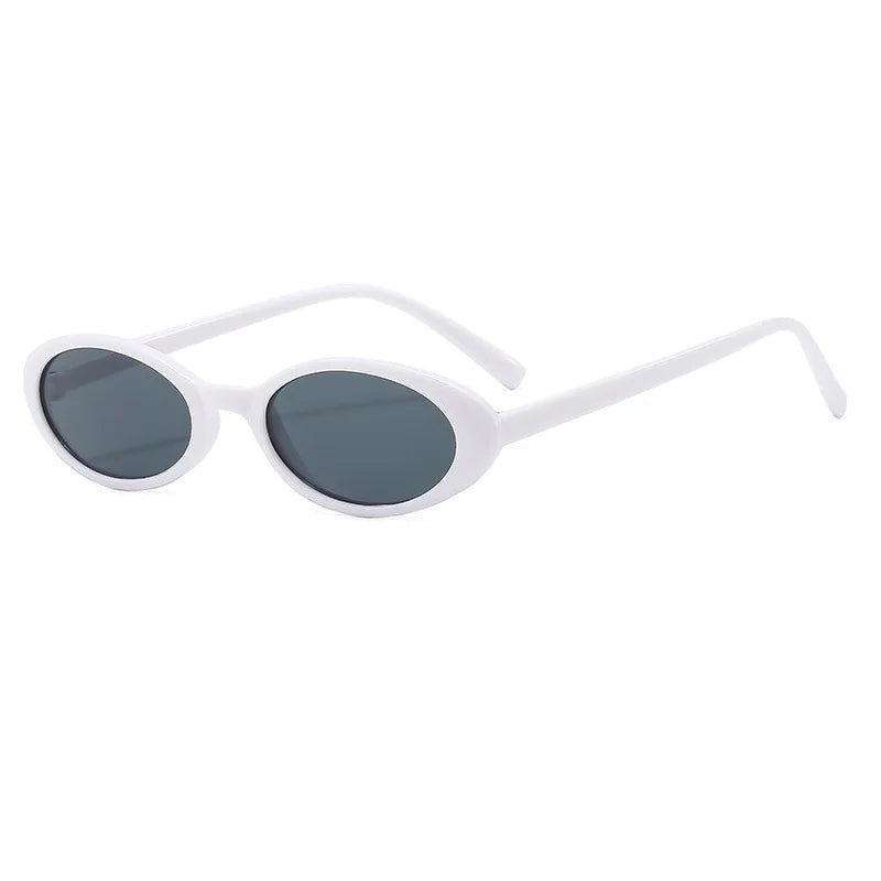 New Small Oval Sunglasses Women Men Trendy Vintage Hip Hop Cat Eye Sun Glasses Female Leopard Black Punk Eyewear UV400 Oculos