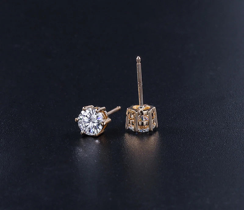 Promotion Moissanite Earrings for Women Pass Diamond Test Pen 100%  With Certificate Ear Studs 925 Sterling Silver Fine Jewelry