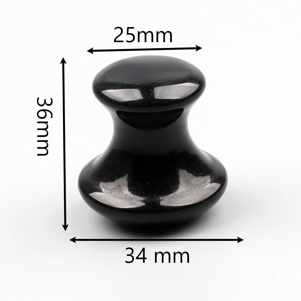 Obsidian Mushroom Face Care Massager Natural Crystal Gua Sha Tool Massage Head Eye Skincare Scraper Wrinkle Beauty Products
