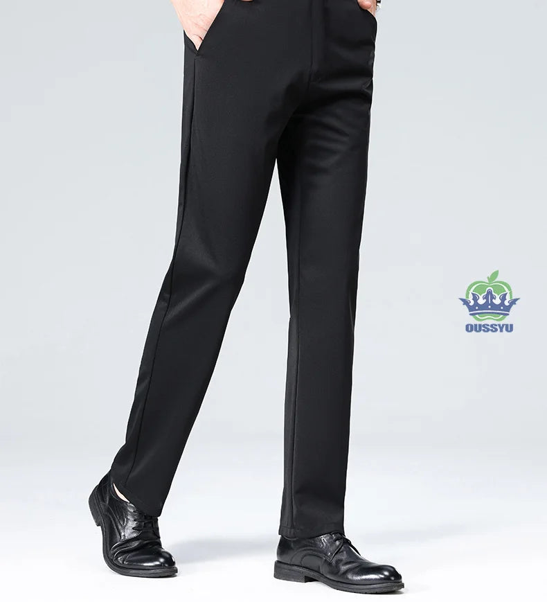 Brand Clothing Summer Thin Men's Stretch Suit Pants Business Slim Straight Work Office Black Formal Trousers Men Plus Size 40