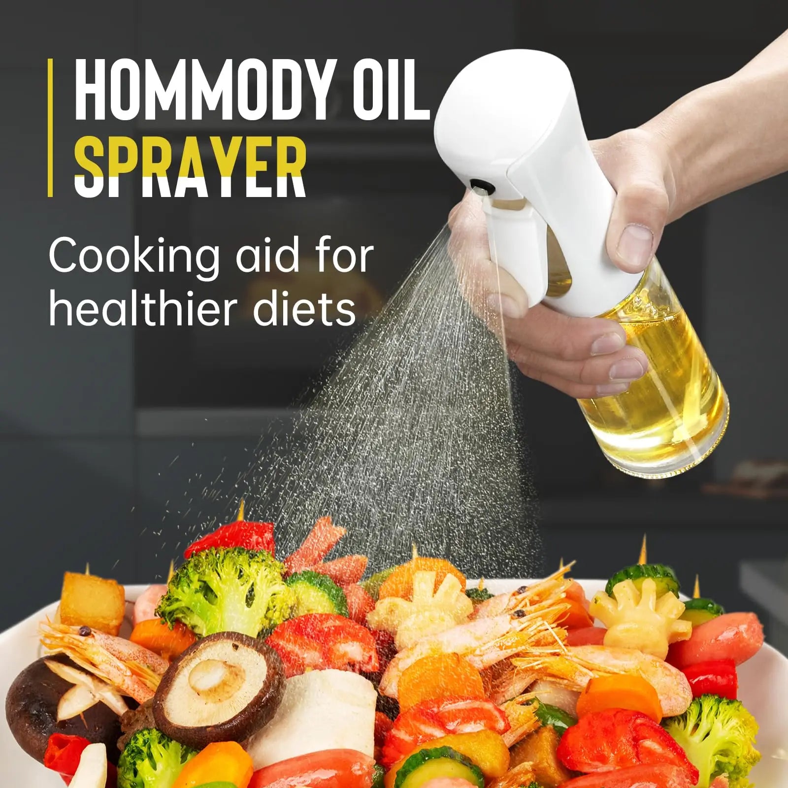 200/300/500ML Oil Air Pressure Double Nozzle Oil Spray Bottle Sprayer Kitchenware Oil Bottle Roasting Bottle Fitness Barbecue