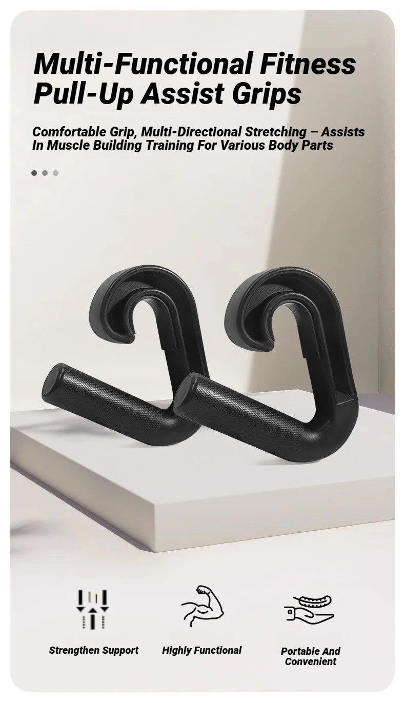 1Pair Fitness Pull Up Hand Grip Ergonomic Hook Handle Gym Multifunctional Down Grips Versatile Strength Training Equipments