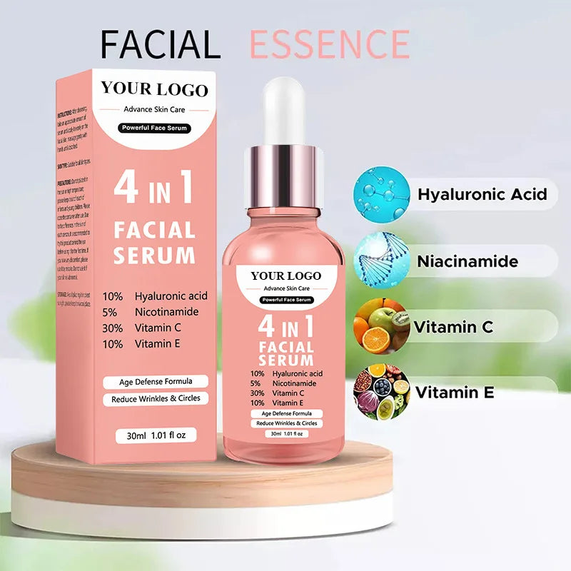 30ml Private Label Essence Custom Bulk Anti-Aging Repair Essences Powerful Hyaluronic Acid Face Skin Care Product VC Makeup