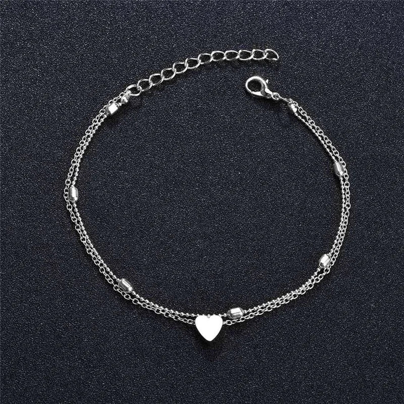 Modyle New Fashion Simple Heart Female Anklets Foot Jewelry Leg New Anklets On Foot Ankle Bracelets For Women Leg Chain Gifts