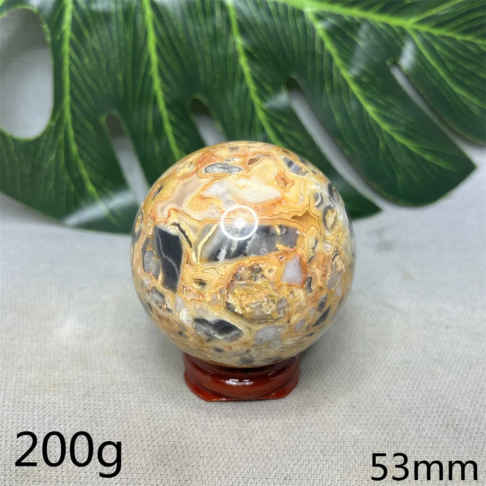 Mexico  Crazy Agate Natural Rock Globular Agate Polishing Energy Health and Beauty Garden Decoration Witchcraft Spirit  Healing