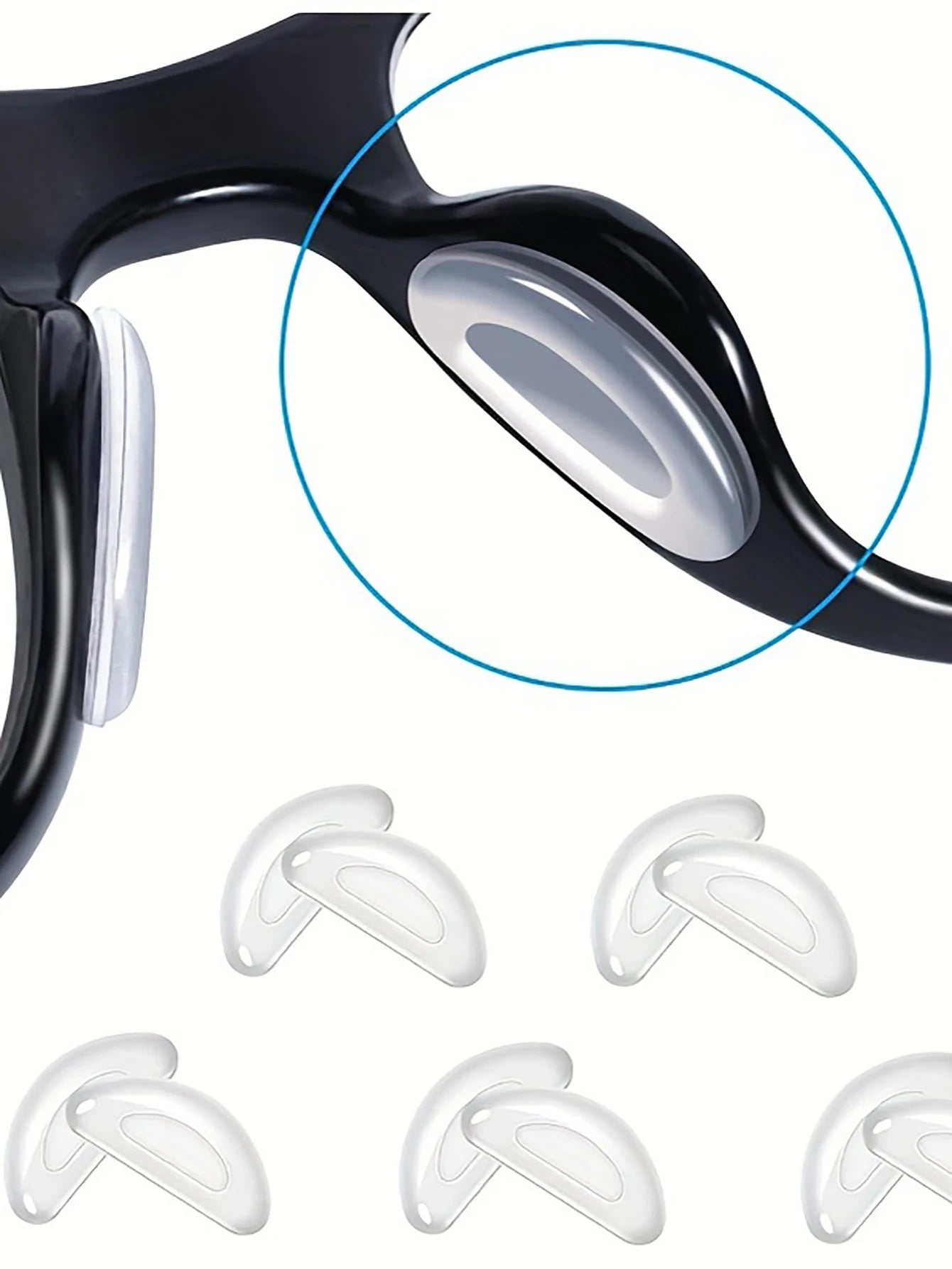 2/5Pairs/Packs Adhesive Eyeglass Nose Pad Anti-Slip Stick On Silicone Nose Pad for Sunglasses Thin Nose Pads Eyewear Accessories