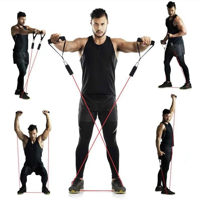 1/11pc TPE Resistance Band Set Fitness Band Pull Rope Elastic Training Band With Door Anchor Handles Carry Bag Legs Ankle Straps
