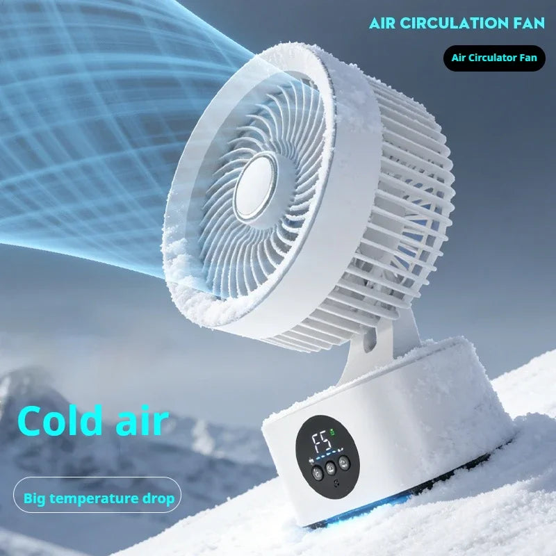 Lenovo Portable Rechargeable USB Wall Hanging Air Fan Remote Control Folding Shake Head Fan with Nightlight Air Cooler Household