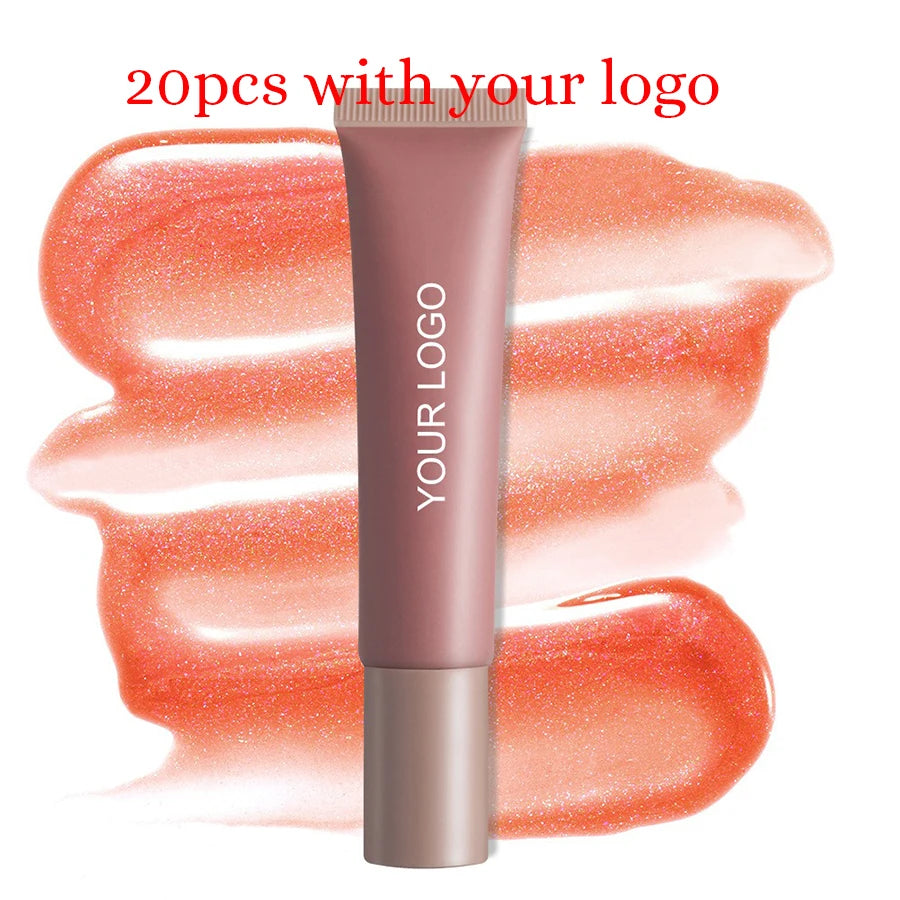Private Label Lipgloss Custom Logo Hose Tube Shiny Pigment Lip Gloss Durable Glaze Cosmetic Lips Oil Cosmetics lips Makeup
