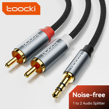 Toocki RCA Audio Cable 3.5mm Male to 2RCA Speaker Cable Male Splitter AUX 2 RCA Cord Jack for TV Box Amplifier DVD Player Wire