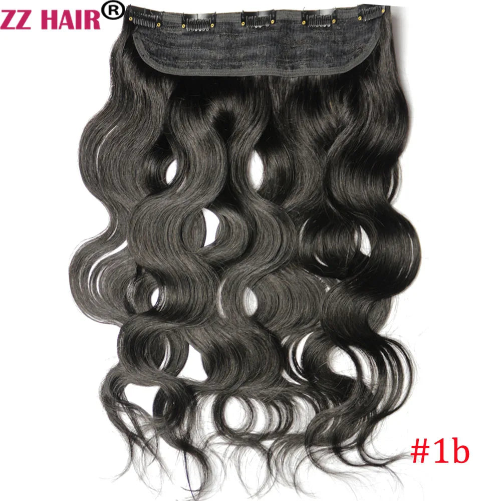 ZZHAIR Clips In 100% Brazilian Human Remy Hair Extensions 16"-28" Hair One Piece Set 5 Clip-in 100g-200g Natural Body Wavy